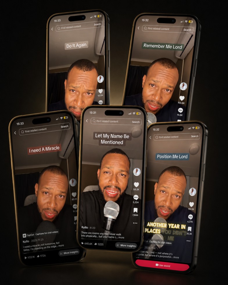 Kutlo TikTok prayer moments displayed on phones
